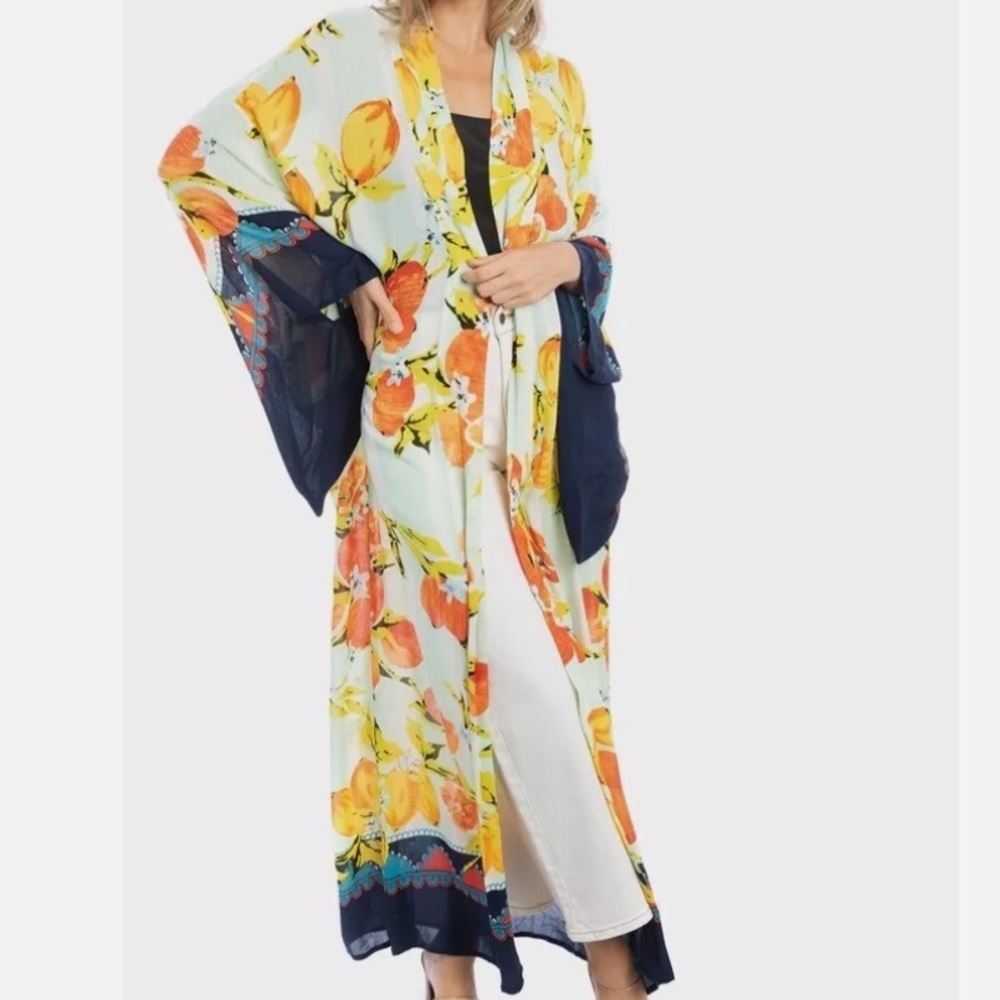 Free People Kimono Duster Citrus Print - Picture 2 of 2